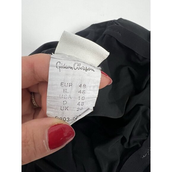 Gideon Oberson Women's Black One-piece Swimsuit Silver Metal Accent Sz 18 - Picture 7 of 8